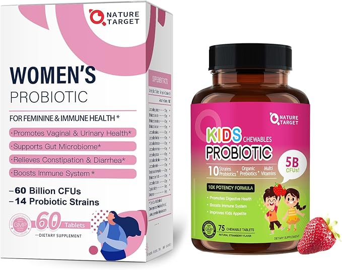 NATURE TARGET Probiotics-for-Women + Kids Probiotic Chewable