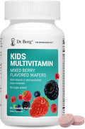 Dr. Berg Kids Chewable Multivitamins (NOT Sweetened w/Sugar) - Daily Multivitamin for Kids that Includes 20 Nutrients &amp Trace Mineral Complex - Mixed Berry Chewable Vitamins for Kid - Red Wafers