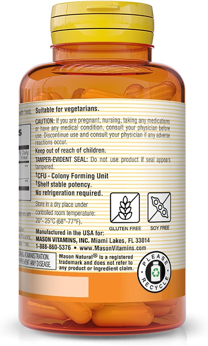 Mason Natural Probiotic with Prebiotic 120 Day Supply for Normal Digestive Function &amp Improved Gut Health 3 Pack