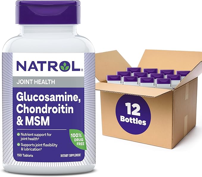 Natrol Glucosamine Chondroitin and MSM Tablets 150-Count (Pack of 12