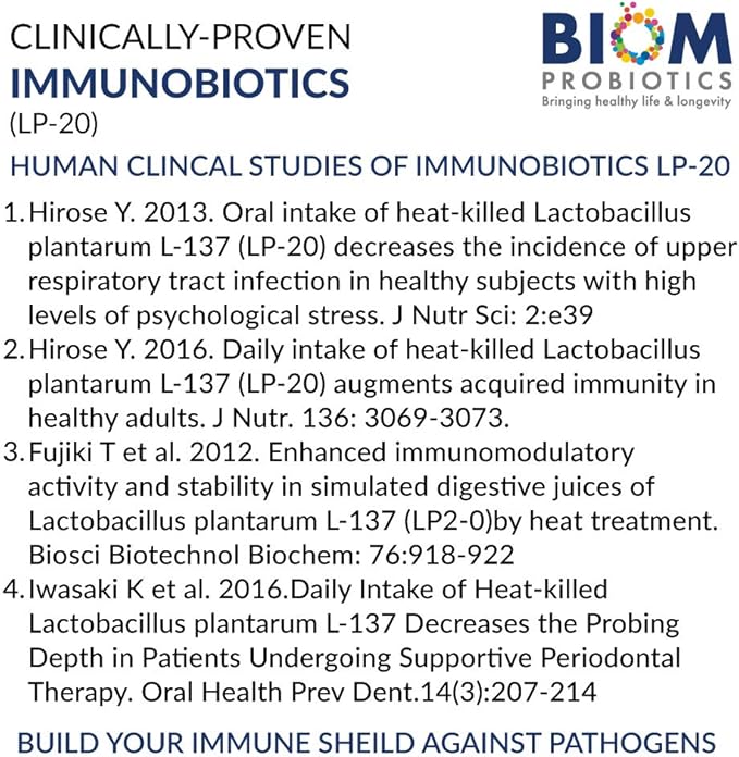Biom Probiotics 3-in-1 Formula (Cold Shipped) with- 25 Billion Flora Probiotics Prebiotics and Immunobiotics for Better Immune Support - Diversifies Gut Microflora and Microbiome - for Men &amp Wome