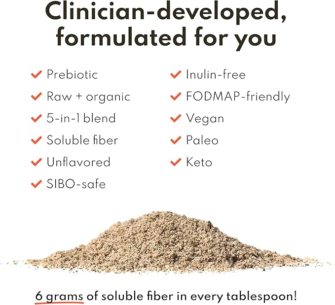 Firm Up Organic Soluble Fiber Supplement for Digestive Gut Health Diarrhea Control &amp IBS Relief Gluten Free Vegan Prebiotic Powder One Month Supply