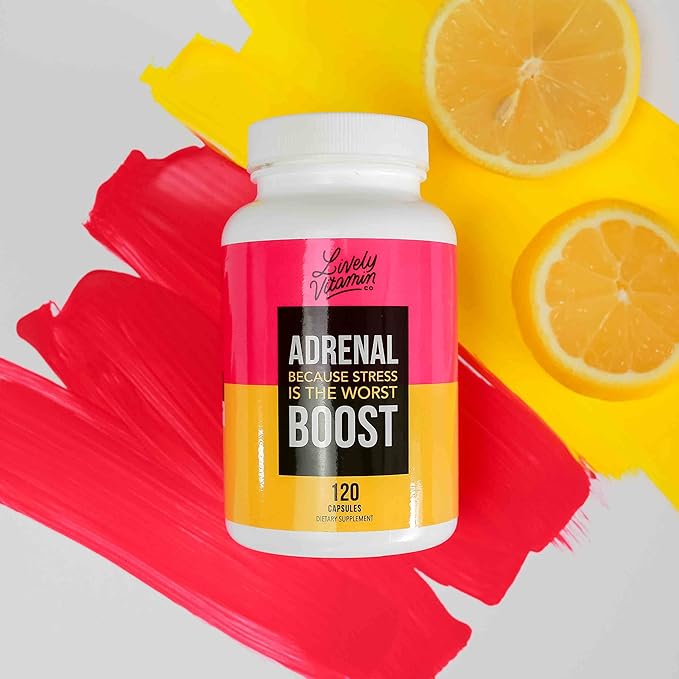LIVELY VITAMIN CO. Adrenal Boost - Immune - Stress - Anxious - Memory - Focus - Nervousness - Rest - Sleep - Ashwagandha - Black Maca - Rhodiola - Ginseng - 120 Vegetarian Capsules