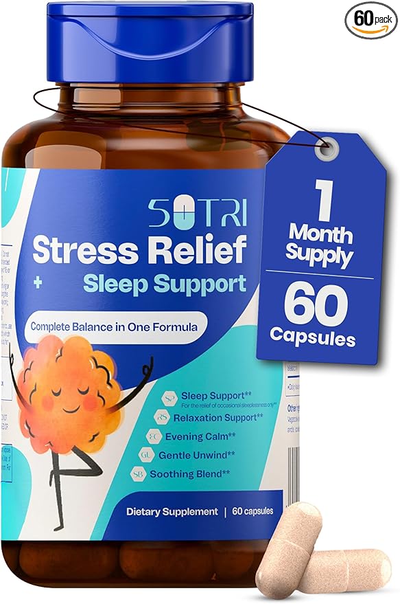 Magnesium Citrate Capsules 200mg for Stress and Sleep Support (1 Month Supply) - Unflavored GABA L-Theanine Supplement to Support Focus Mood and Energy Levels - Veg Calm Magnesium Citrate with 5 HTP