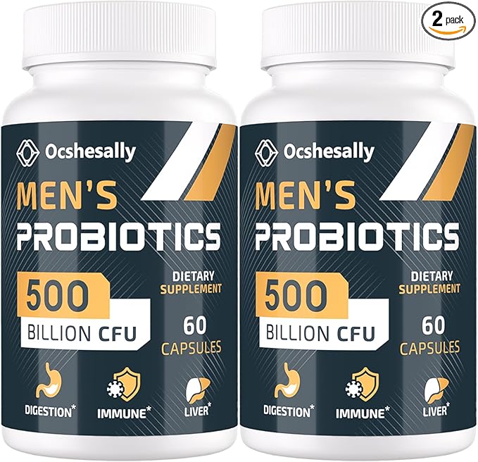 Probiotics for Men 500 Billion CFUs &amp 12 Strains Mens probiotic with Turmeric Cranberry Goji - Probiotics for Digestive Health Gut Immune &amp Bloating Prostate &amp Urinary Tract Health