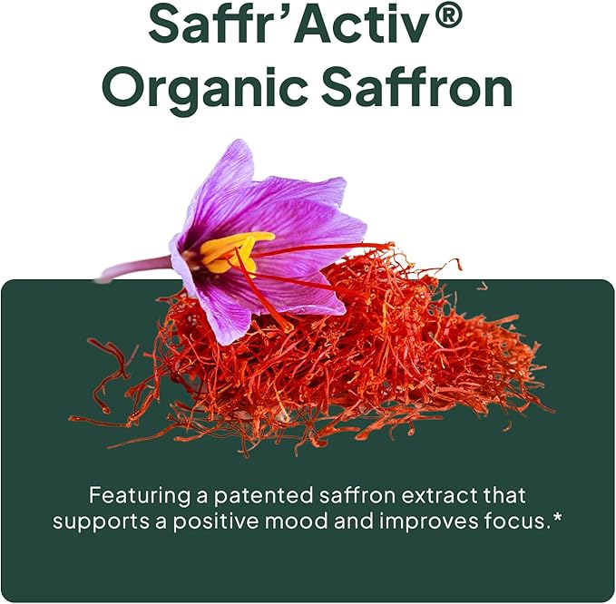 Organics Ocean Chill Buttons – Natural Ashwagandha Gummy Supplement with Organic KSM-66 Saffron &amp Rhodiola Rosea – Supports Relaxation Mood Focus &amp Energy - 1-Pack 60 Count