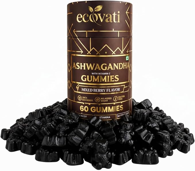 Ashwagandha Gummies with Vitamin C Mixed Berry Flavor Ashwagandha Extract No Added Sugar Gluten Free 60 Count
