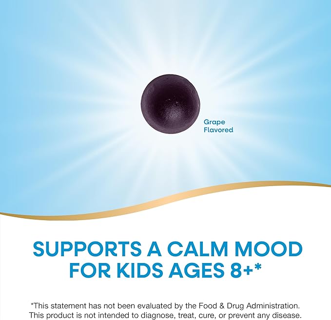 Nature's Way Kids Cool &amp Calm GummiesSupports a Calm Mood in Kids Ages 8+*Lemon BalmMagnesiumVitamin B6L-TheanineGrape FlavoredVegetarian(Packaging May Vary)40 Count (Pack of 2)
