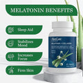 AloeCure Natural Melatonin + Collagen Natural Sleep Aid Supplement for Restful Nights - Collagen Complex for Joint Strength Skin Elasticity Hair &amp Nail Growth 30 Capsules x 6 Bottles