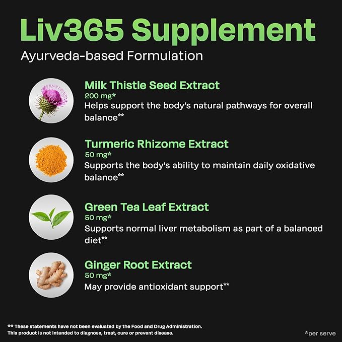 Auric Liv365 Liver Detox Supplement 100 Tablets | Lemon Flavour Advanced Herbal Formula for Liver Health Detox &amp Cleansing