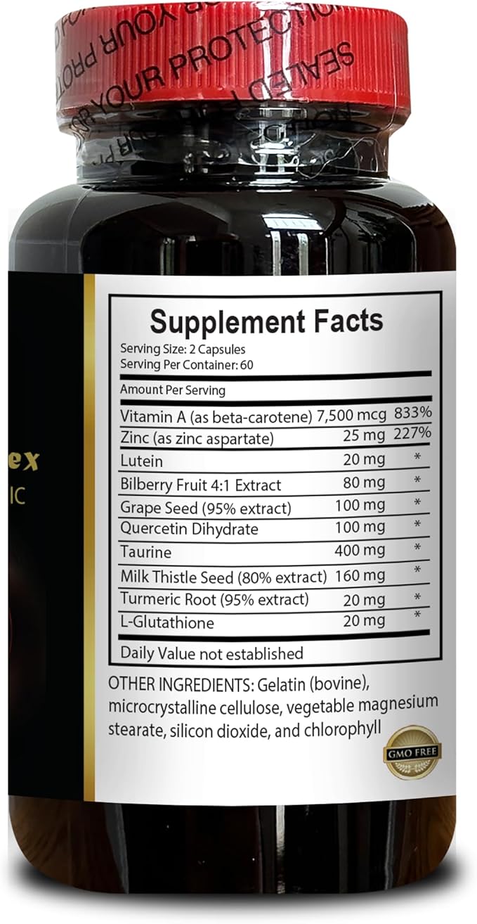 Vision Support - Organic Lutein Supplements Turmeric Supplement antioxidant Vision Supplements for Seniors with Vitamin A - 2 Bottles 120 Capsules