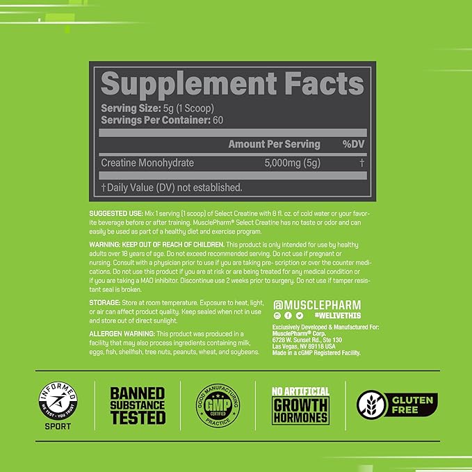 Muscle Pharm Combat 4lb Chocolate Protein and MusclePharm Pure Creatine Monohydrate