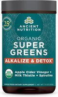 Ancient Nutrition Supergreens Alkalize &amp Detox Powder Organic Superfood Powder Made from Real Fruits Vegetables and Herbs for Digestive and Energy Support 25 Servings 7.5oz