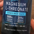 Sports_Researchs Magnesium L-Threonate 2000mg (135 Count Servings.) Advanced Brain Magnesium for Memory Focus &amp Cognitive Support