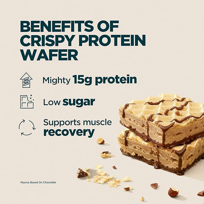 Myprotein Protein Bars Crispy Protein Wafers 15g High Protein Snacks Box of 10 Chocolate Hazelnut Wafers Packs Milk &amp Whey Protein Isolate Light &amp Crunchy