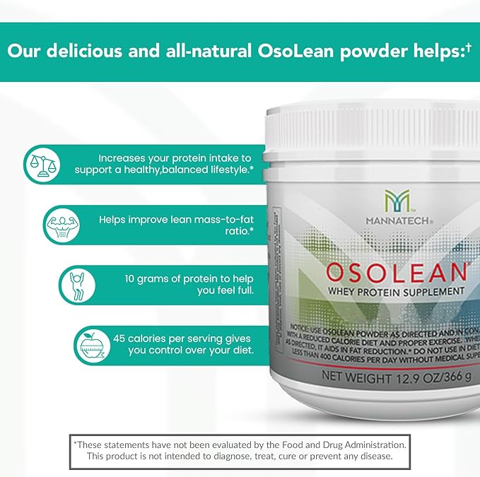 Mannatech Protein Powder OsoLean (Canister) 12.9 oz