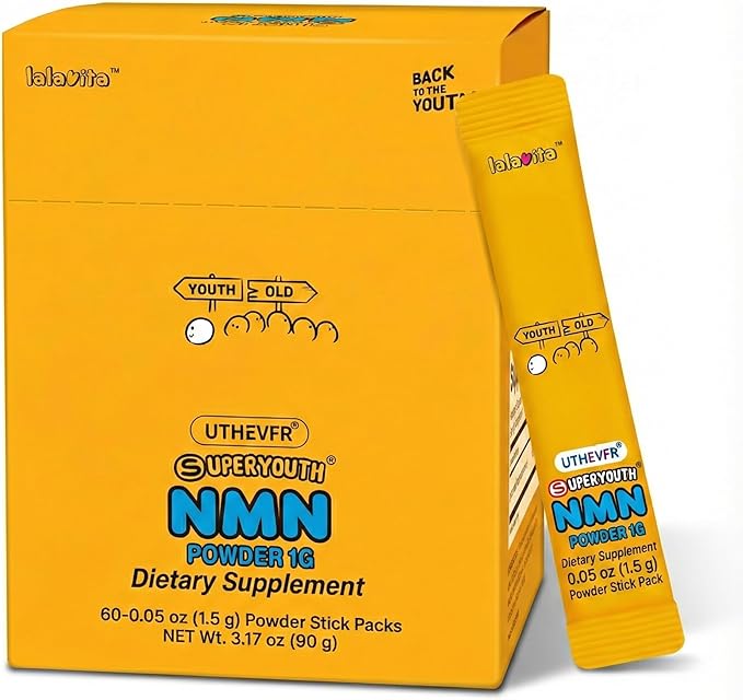 NMN 1000mg Stick Packs (60 Count 2-Month Supply) – UTHEVER® Nicotinamide Mononucleotide for NAD+ Support &amp Cellular Energy – Travel-Friendly Natural Lemon Powder – Healthy Aging Supplement