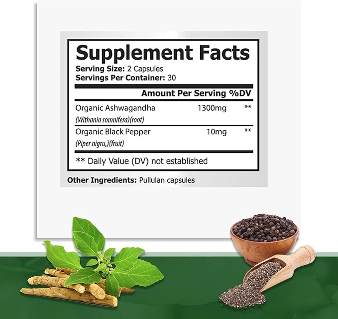 GreeNatr Pure Moringa Oleifera Leaf Extract Plus Ashwagandha with Black Pepper for Enhanced Absorption - Stress Relief Mood Enhancer with Energy and Cognitive Function Support