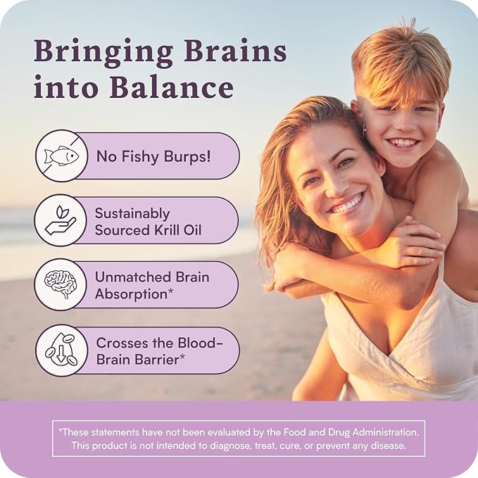 Omega w/LYSOVETA LPC | EPA &amp DHA Supplements for Brain Health | Focus Attention Memory &amp Mood | 6X Higher Absorption Than Fish Oil | Omega-3 Fatty Acid Supplements | Highest Potency LPC-DHA