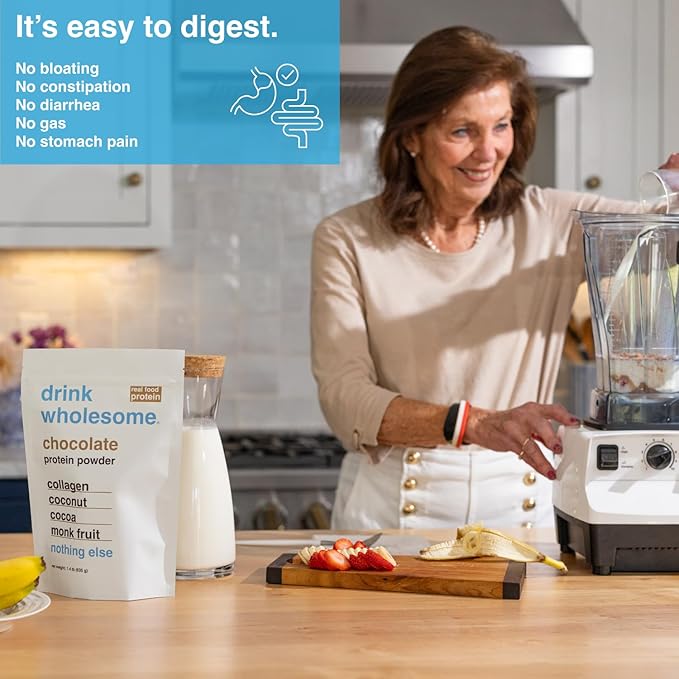 drink wholesome Chocolate Unflavored and Vanilla Collagen Protein Powder Bundle