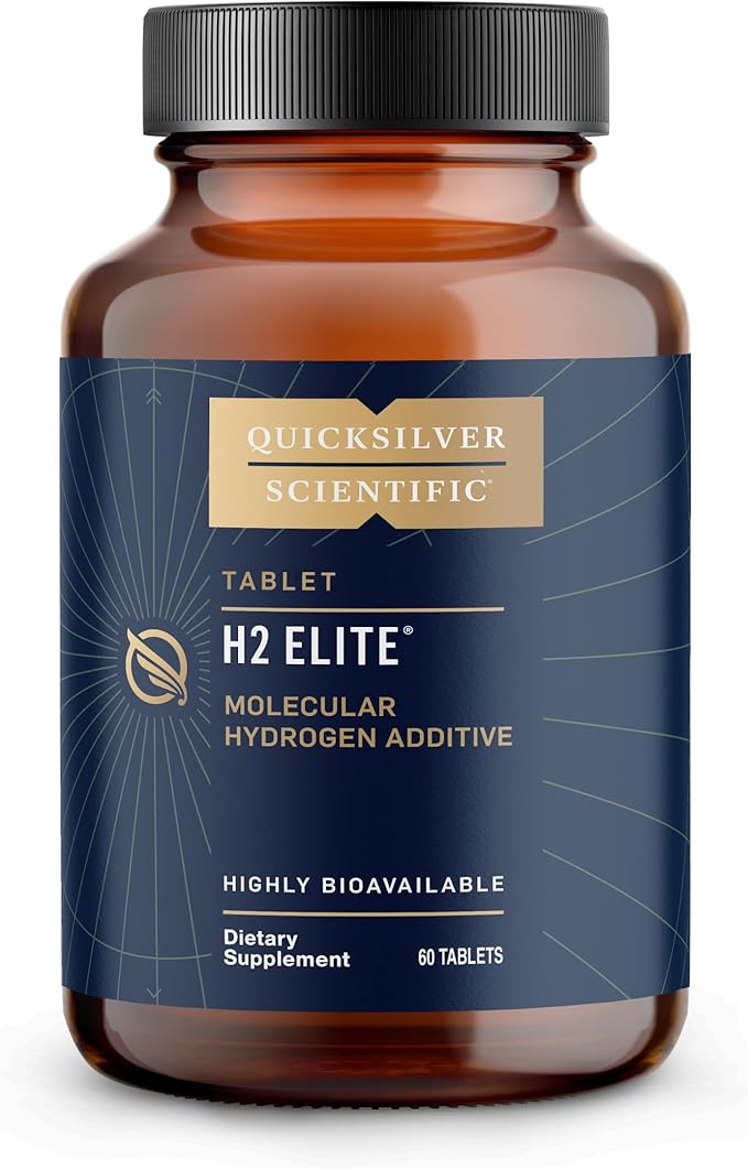 Quicksilver Scientific H2 Elite - Molecular Hydrogen for Energy + Metabolism Support Water Tablets Perfect for Open Containers - Magnesium Malate Drink Additive (60 Molecular Hydrogen Tablets)