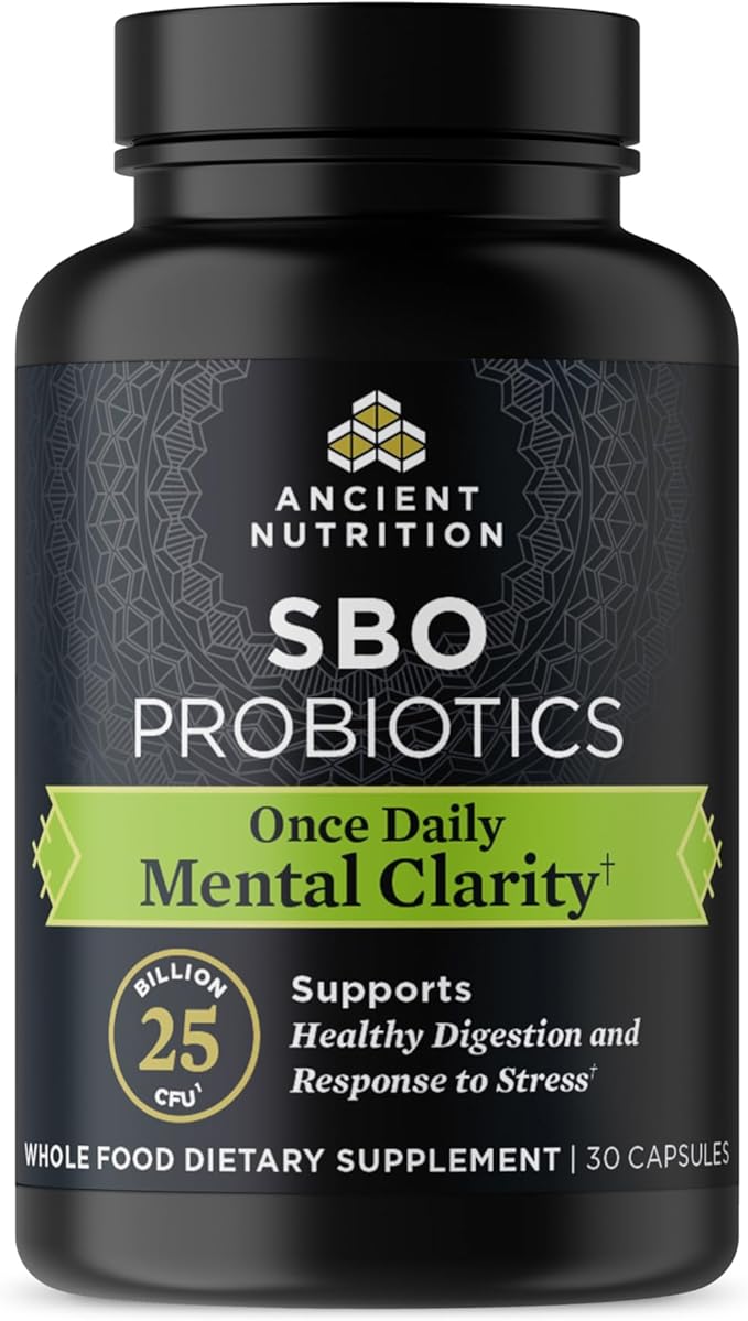 Ancient Nutrition Probiotics for Mental Clarity Once Daily Probiotics 30Ct Helps Promote Mental Clarity and Concentration Supports Healthy Energy and More Restful Sleep 25 Billion CFUs*
