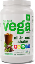Vega Organic All-in-One Vegan Protein Powder Chocolate Mint - Superfood Ingredients Vitamins for Immunity Support Keto Friendly Pea Protein for Women &amp Men 1.6 lbs (Packaging May Vary)
