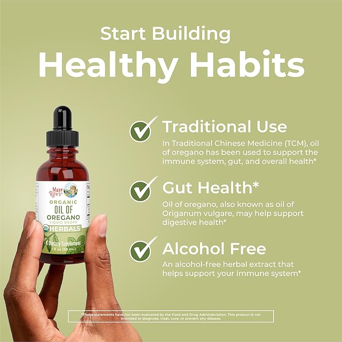 MaryRuth's Probiotic (Unflavored) &amp Oil of Oregano Drops| USDA Organic Clean Label Project Verified® | Vegan Non-GMO Sugar-Free | Immune Support Antioxidant &amp Digestive Health