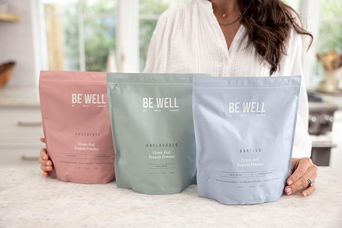 Be Well by Kelly Unflavored Grass-Fed Beef Protein Powder 23G of Protein &amp Zero Carbs (1 Ingredient 30 Servings) 9 Amino Acids + 3 BCAAs No Soy No Dairy Stevia-Free No Sugar Added 1.59lb 720g