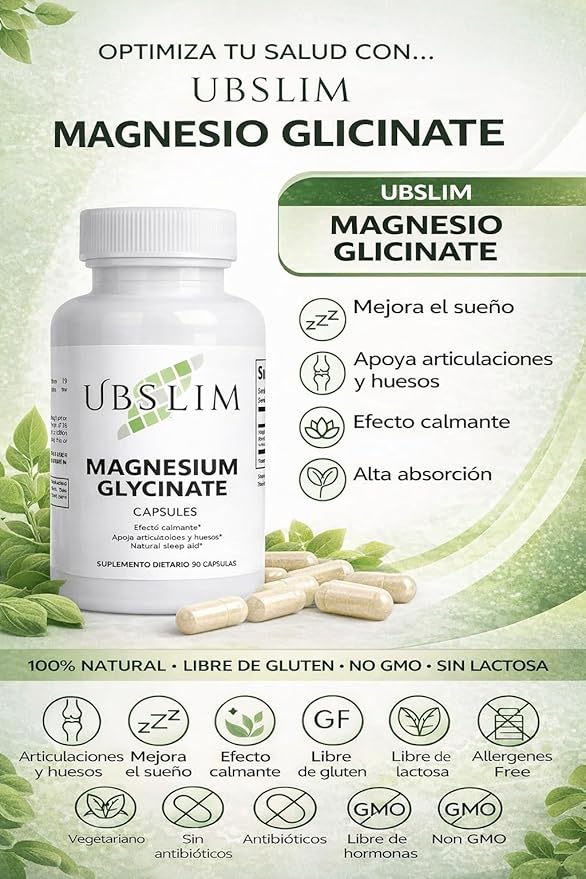 UBSLIM Magnesium Glycinate Capsules 275mg Magnesium Calming and Relaxation Support Bone and Joint Health Natural Sleep Aid 90 Capsules