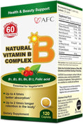 AFC Japan Natural Vitamin B Complex with B1 B2 B3 B6 B12 Folic Acid &amp Glutathione Yeast Extract No Synthetics Non-GMO Supplement for Stress Energy Immune &amp Nervous System120 Vegan C
