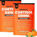 Cortisol Support Drink Mix with Ashwagandha and L-Theanine Stress Relief Supplement Powder for Adults (2pcs Orange)