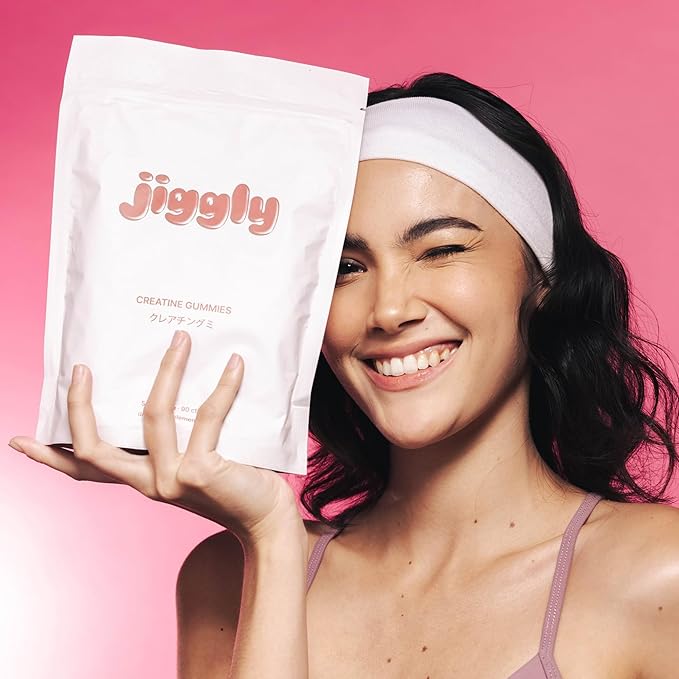 Jiggly Creatine Monohydrate Gummies for Men &amp Women Boost Focus Strength and Endurance Anti-Melting Formula Vegan Gluten-Free Non-GMO 5g of Creatine per Serving (Natural Strawberry 90 ct)