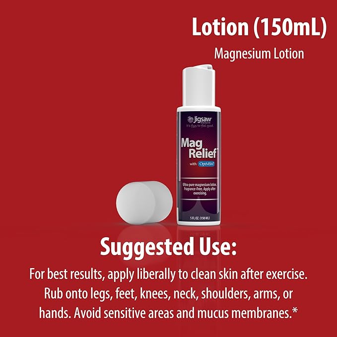Jigsaw Health Magnesium Bundle | MagSRT 240 Tablets and MagRelief 5 Ounces (Lotion)