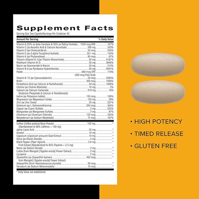 GNC Mega Men Energy &amp Metabolism Multivitamin | Antioxidants and Increased Calorie Burning | 90 Count