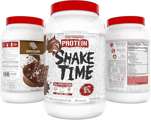 5% Nutrition Rich Piana Shake Time | 24g Animal Based Protein Drink | Grass-Fed Beef Isolate Chicken Egg | No Sugar or Soy (Chocolate)