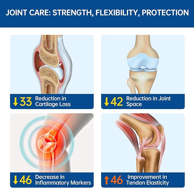 5-Day Fast-Acting Joint Health Supplement - Support for Comfort Cartilage Strength &amp Flexibility - OVOMET Eggshell Membrane Glucosamine Chondroitin MSM &amp Boswellia - Made in Germany 120ct