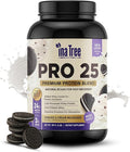 Pro 25 Premium Protein Blend Ultra-Pure Whey Protein Powder with Natural BCAAS for Fast Recovery Digestive Enzymes for Absorption Low Sugar Cookies and Cream Milkshake (2lb)