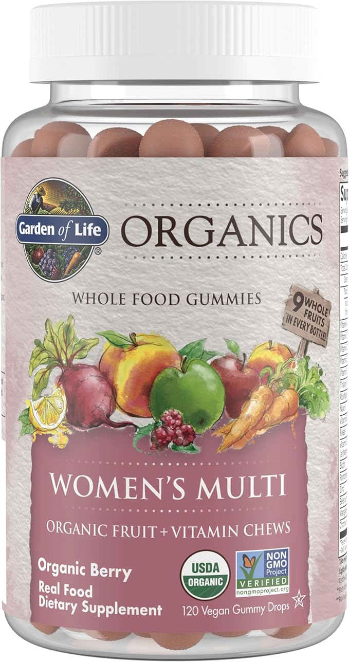 Garden of Life Organic Kids &amp Women's Gummy Vitamins Cherry &amp Berry 120 Count