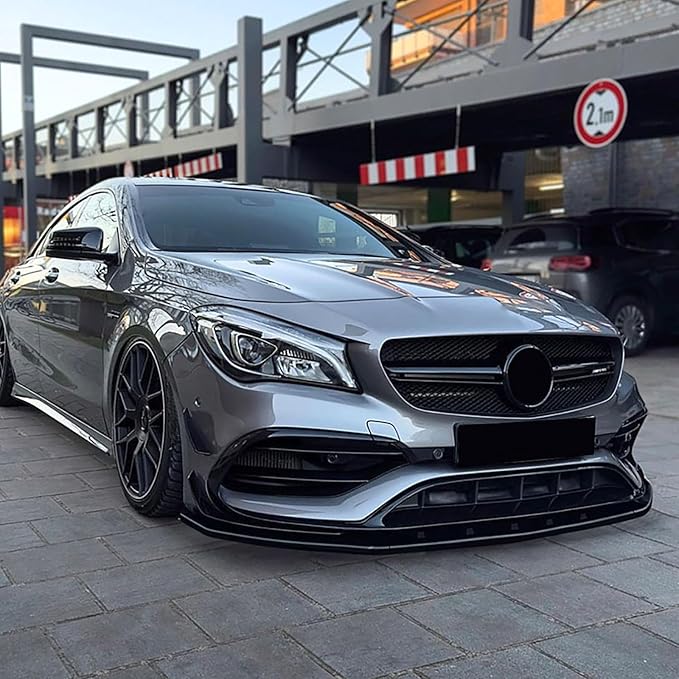 Compatible with Mercedes-Benz CLA-Class C117 CLA200 260 CLA45 AMG 2016-2019 Front Bumper Spoiler Lip Car Lower Body Kit SplitterGloss Black