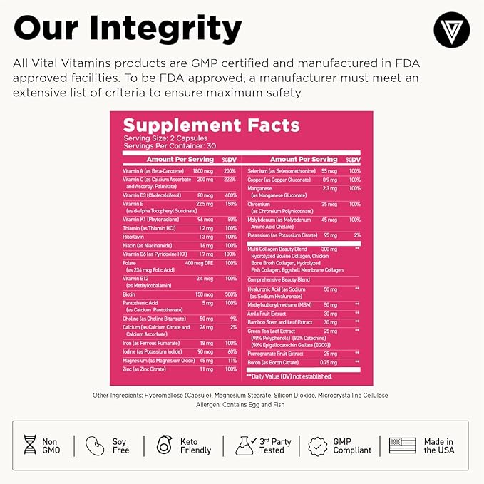 Vital Vitamins Biotin Complex Capsules + Women's Multivitamin Complex