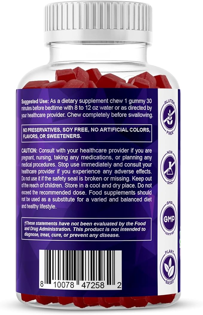 Vitamatic Sugar Free Melatonin 30mg per Gummy - 60 Servings - 60 Vegetarian Gummies - Non-Habit Forming Supplement (60 Count (Pack of 3))