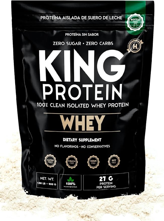 Clean Whey Isolate Protein Powder Unflavored | 27g per Serving w/Organic BCAA | Pre-Post Training | 100% Natural | No Carbs | Preservatives &amp GMO Soy and Gluten Free | 30 Servings