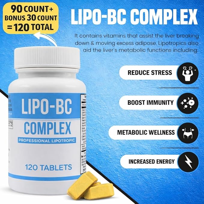 Lipo BC Lipo B-Complex 90 Tablets. New Label with Best by Date Same Formula.