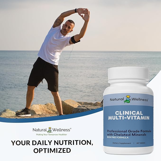 Natural Wellness One Daily Multi-Vitamin – Iron-Free Multivitamin for Adults with Vitamins A C D E &amp B – High Potency Nutrient Support for Energy Immunity &amp Wellness – 60 Tablets (60 Day S