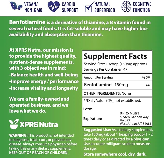 XPRS Nutra Separated Size 3 Capsules (1000 Count) with Benfotiamine (.25 Ounce) Bundle
