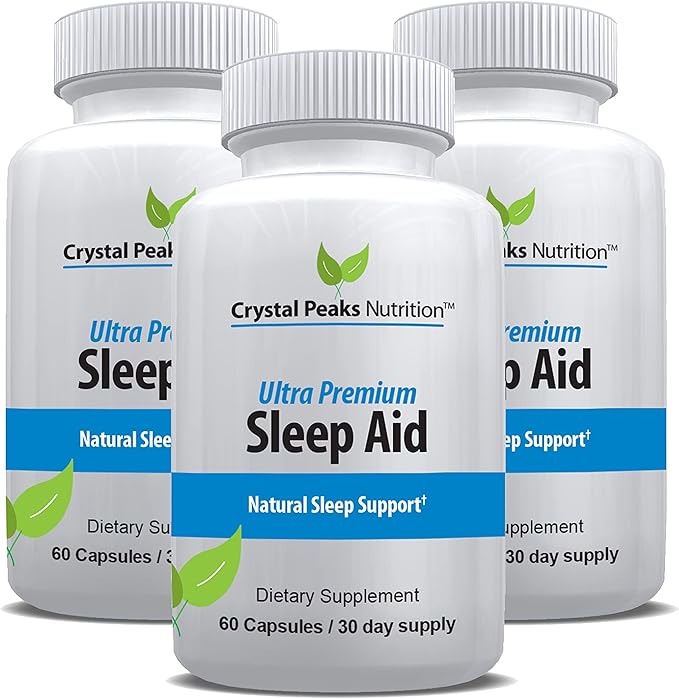 Natural Sleep Aid - Herbal Sleep Supplement Made with Valerian Root Melatonin Chamomile Magnesium – Recommended for Difficulty Sleeping - Adult Extra Strength Sleeping Pills. 60 Vegan Capsules