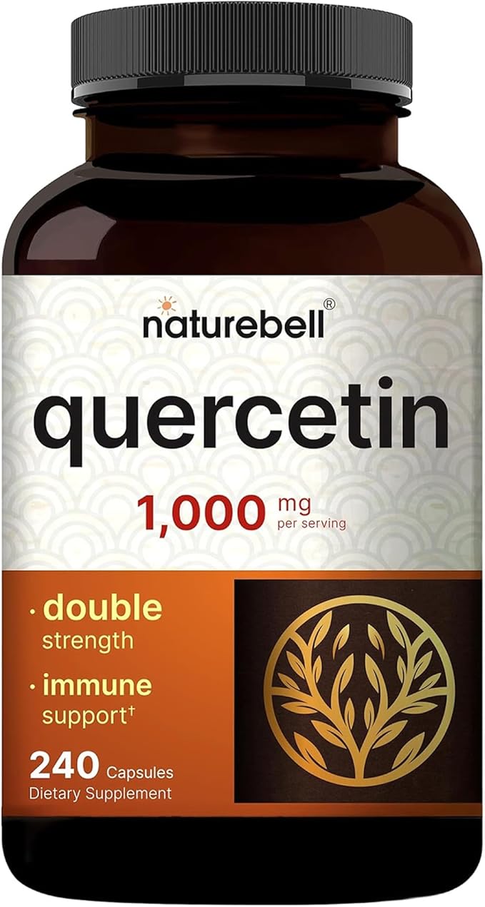 NatureBell Quercetin 1000mg - 240 Capsules - Ultra Strength Supplement for Healthy Immune Support* - Quercetin Dihydrate from Sophora Japonica - Bioavailable Form
