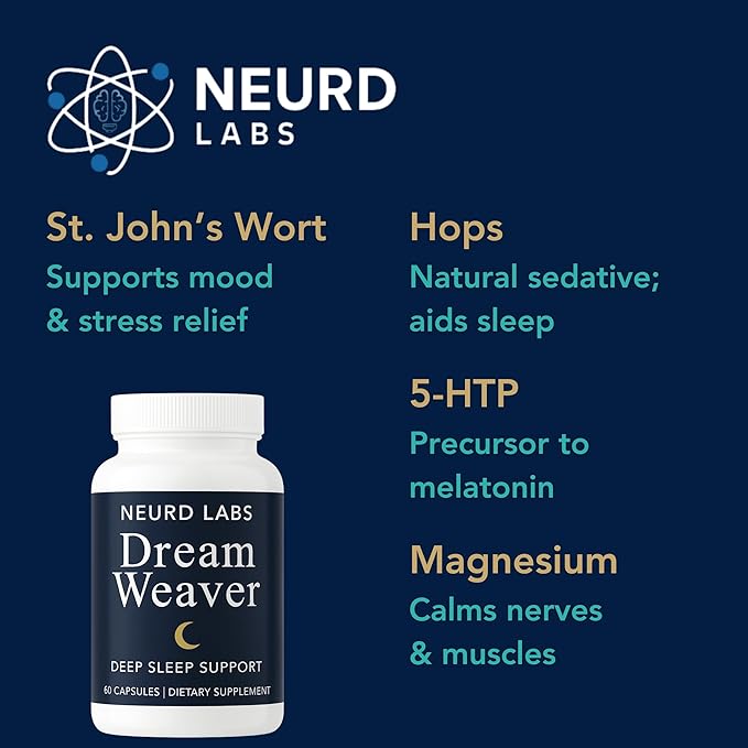 Dream Weaver Sleep Support Supplement with L-Tryptophan Chamomile GABA Ashwagandha Valerian Root Goji L-Theanine FBA