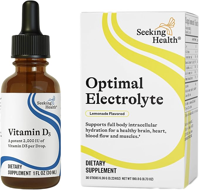 Seeking Health Vitamin D3 Drops - Bone Health &amp Immune System Support Supplement - Liquid Vitamin D3 with Olive Oil - 1 FL oz 900 Servings